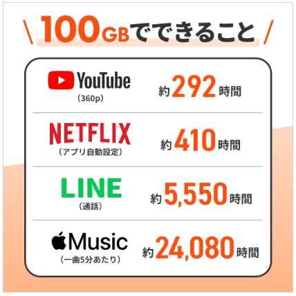 100ギガでできること